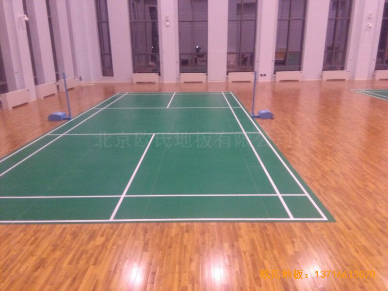 甘肃敦煌大酒店羽毛球馆运动木地板安装案例3