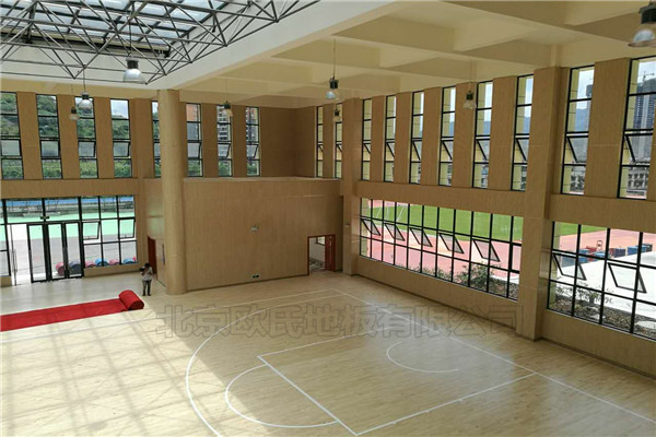 四川泸州市叙永县城西实验学校运动木地板铺设工程案例-5